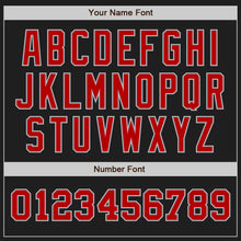 Load image into Gallery viewer, Custom Black Red-Gray Authentic Two Tone Baseball Jersey
