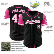 Load image into Gallery viewer, Custom Black White-Pink Authentic Two Tone Baseball Jersey