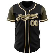 Load image into Gallery viewer, Custom Black Camo-Olive Authentic Two Tone Baseball Jersey