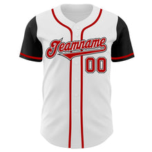 Load image into Gallery viewer, Custom White Red-Black Authentic Two Tone Baseball Jersey