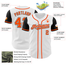 Load image into Gallery viewer, Custom White Orange-Black Authentic Two Tone Baseball Jersey