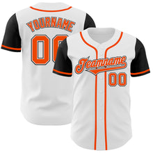 Load image into Gallery viewer, Custom White Orange-Black Authentic Two Tone Baseball Jersey