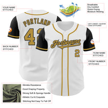 Load image into Gallery viewer, Custom White Old Gold-Black Authentic Two Tone Baseball Jersey