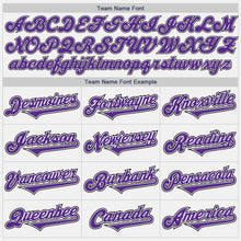 Load image into Gallery viewer, Custom White Purple-Black Authentic Two Tone Baseball Jersey