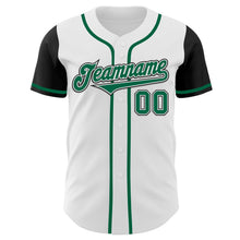 Load image into Gallery viewer, Custom White Kelly Green-Black Authentic Two Tone Baseball Jersey