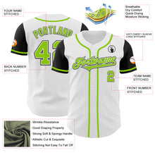 Load image into Gallery viewer, Custom White Neon Green-Black Authentic Two Tone Baseball Jersey