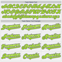 Load image into Gallery viewer, Custom White Neon Green-Black Authentic Two Tone Baseball Jersey