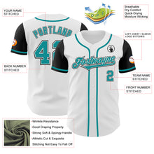 Load image into Gallery viewer, Custom White Teal-Black Authentic Two Tone Baseball Jersey