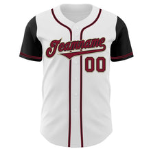 Load image into Gallery viewer, Custom White Crimson-Black Authentic Two Tone Baseball Jersey