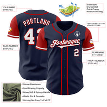 Load image into Gallery viewer, Custom Navy White-Red Authentic Two Tone Baseball Jersey