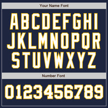 Load image into Gallery viewer, Custom Navy White-Gold Authentic Two Tone Baseball Jersey