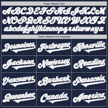 Load image into Gallery viewer, Custom Navy White-Gray Authentic Two Tone Baseball Jersey