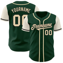 Load image into Gallery viewer, Custom Green Cream-Black Authentic Two Tone Baseball Jersey