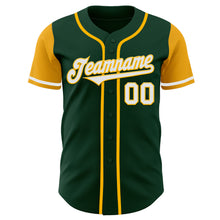 Load image into Gallery viewer, Custom Green White-Gold Authentic Two Tone Baseball Jersey
