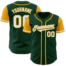 Load image into Gallery viewer, Custom Green White-Gold Authentic Two Tone Baseball Jersey