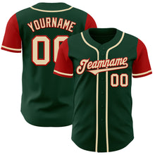 Load image into Gallery viewer, Custom Green Cream-Red Authentic Two Tone Baseball Jersey