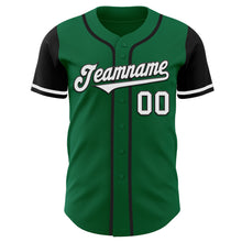 Load image into Gallery viewer, Custom Kelly Green White-Black Authentic Two Tone Baseball Jersey