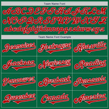 Load image into Gallery viewer, Custom Kelly Green Red-Black Authentic Two Tone Baseball Jersey