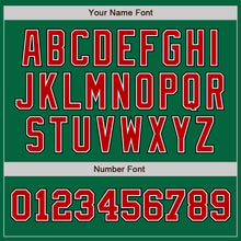 Load image into Gallery viewer, Custom Kelly Green Red-Black Authentic Two Tone Baseball Jersey