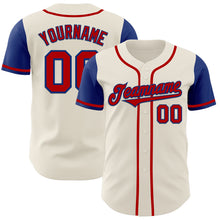 Load image into Gallery viewer, Custom Cream Red-Royal Authentic Two Tone Baseball Jersey