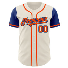 Load image into Gallery viewer, Custom Cream Orange-Royal Authentic Two Tone Baseball Jersey