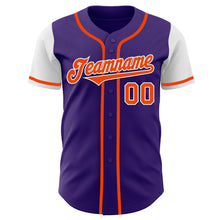 Load image into Gallery viewer, Custom Purple Orange-White Authentic Two Tone Baseball Jersey
