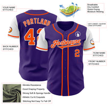 Load image into Gallery viewer, Custom Purple Orange-White Authentic Two Tone Baseball Jersey