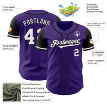 Load image into Gallery viewer, Custom Purple White-Black Authentic Two Tone Baseball Jersey