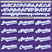 Load image into Gallery viewer, Custom Purple White-Light Blue Authentic Two Tone Baseball Jersey