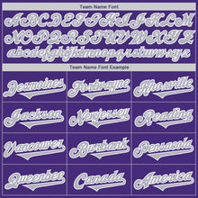 Load image into Gallery viewer, Custom Purple Gray-White Authentic Two Tone Baseball Jersey