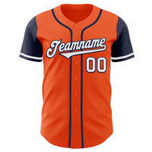 Load image into Gallery viewer, Custom Orange White-Navy Authentic Two Tone Baseball Jersey