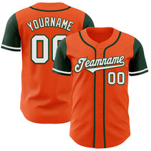 Load image into Gallery viewer, Custom Orange White-Green Authentic Two Tone Baseball Jersey