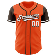 Load image into Gallery viewer, Custom Orange White-Brown Authentic Two Tone Baseball Jersey