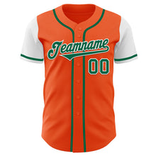 Load image into Gallery viewer, Custom Orange Kelly Green-White Authentic Two Tone Baseball Jersey