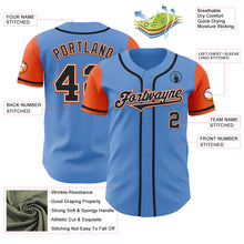 Load image into Gallery viewer, Custom Powder Blue Black-Orange Authentic Two Tone Baseball Jersey