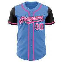Load image into Gallery viewer, Custom Powder Blue Pink-Black Authentic Two Tone Baseball Jersey
