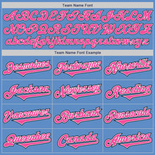 Load image into Gallery viewer, Custom Powder Blue Pink-Black Authentic Two Tone Baseball Jersey