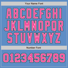 Load image into Gallery viewer, Custom Powder Blue Pink-Black Authentic Two Tone Baseball Jersey