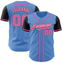 Load image into Gallery viewer, Custom Powder Blue Pink-Black Authentic Two Tone Baseball Jersey