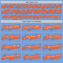 Load image into Gallery viewer, Custom Light Blue Orange-Royal Authentic Two Tone Baseball Jersey