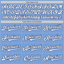 Load image into Gallery viewer, Custom Light Blue White-Navy Authentic Two Tone Baseball Jersey