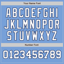 Load image into Gallery viewer, Custom Light Blue White-Navy Authentic Two Tone Baseball Jersey