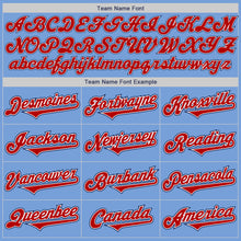 Load image into Gallery viewer, Custom Light Blue Red-Navy Authentic Two Tone Baseball Jersey