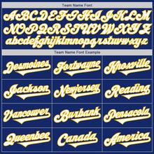 Load image into Gallery viewer, Custom Royal White-Gold Authentic Two Tone Baseball Jersey