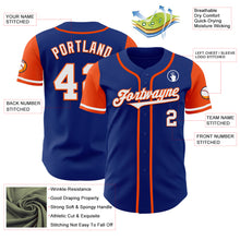Load image into Gallery viewer, Custom Royal White-Orange Authentic Two Tone Baseball Jersey