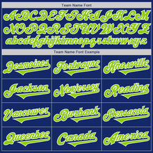 Load image into Gallery viewer, Custom Royal Neon Green-White Authentic Two Tone Baseball Jersey