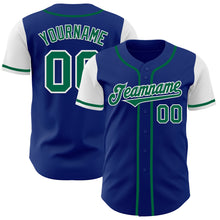 Load image into Gallery viewer, Custom Royal Kelly Green-White Authentic Two Tone Baseball Jersey