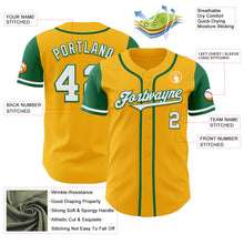 Load image into Gallery viewer, Custom Gold White-Kelly Green Authentic Two Tone Baseball Jersey