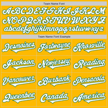 Load image into Gallery viewer, Custom Gold White-Kelly Green Authentic Two Tone Baseball Jersey