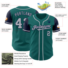 Load image into Gallery viewer, Custom Teal Gray-Navy Authentic Two Tone Baseball Jersey